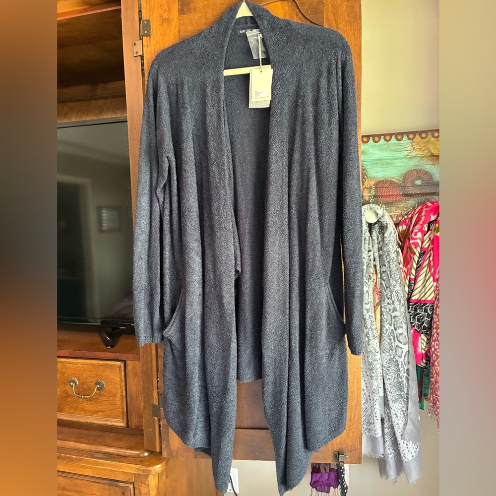 Barefoot Dreams Open-Front Long Cardigan Sweater - Indigo